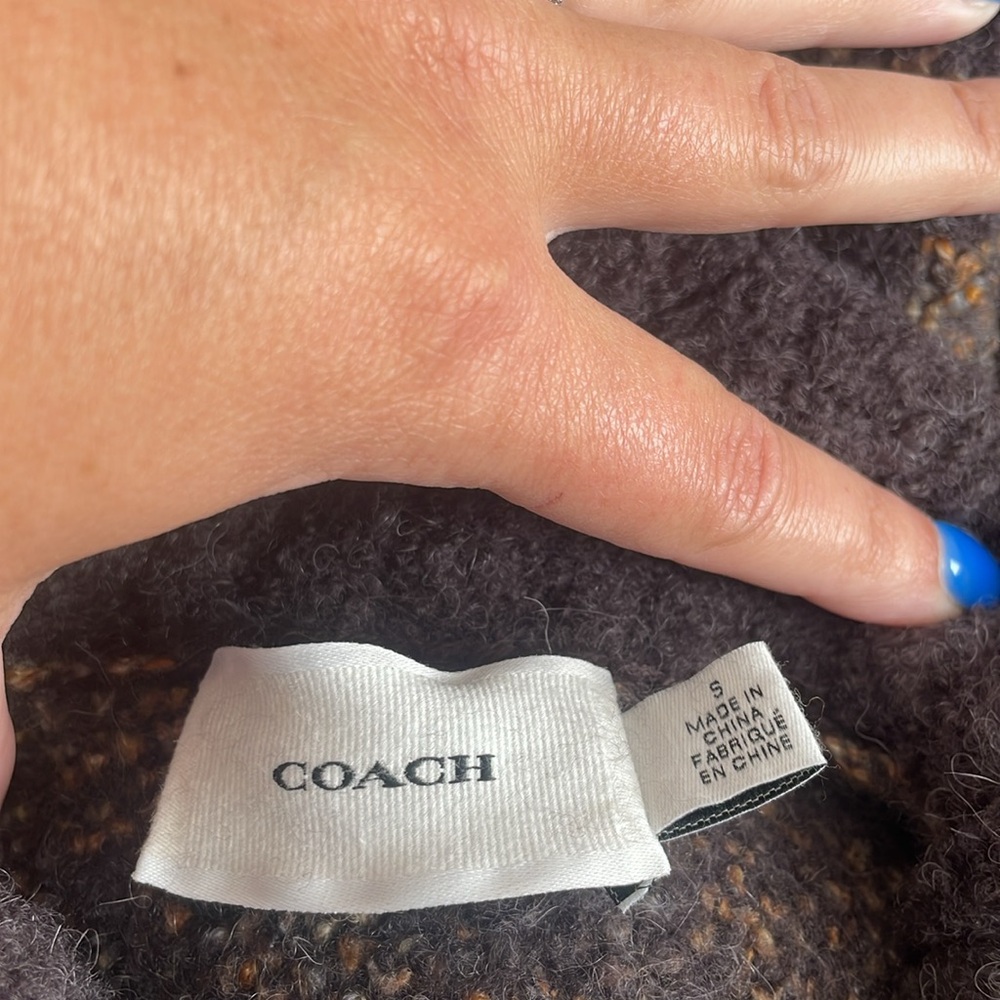 Coach Brown and Tan Cowl Neck Sweater - Picture 6 of 6